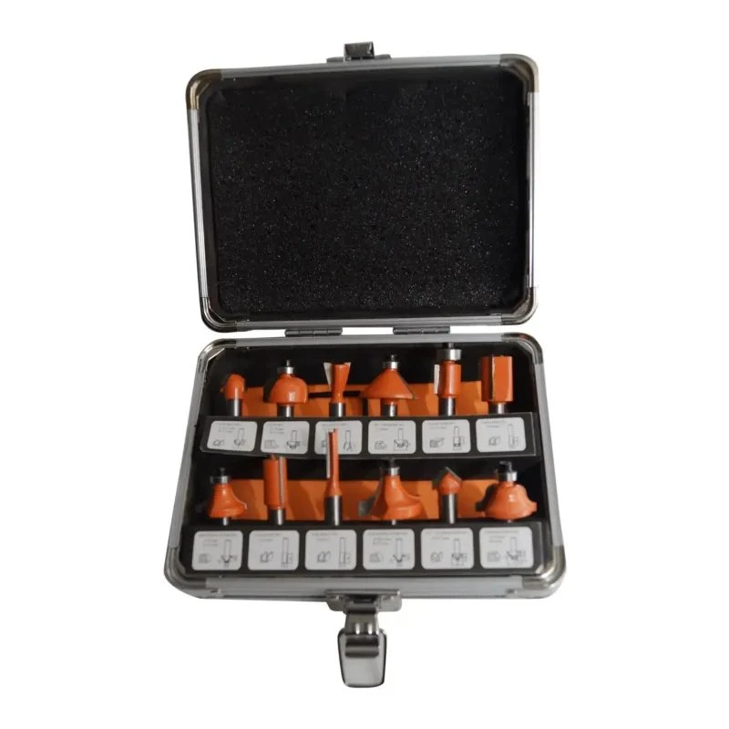 Boxer Fræsejernssæt 12 dele, 8,0 mm skaft (aluminiumsboks)