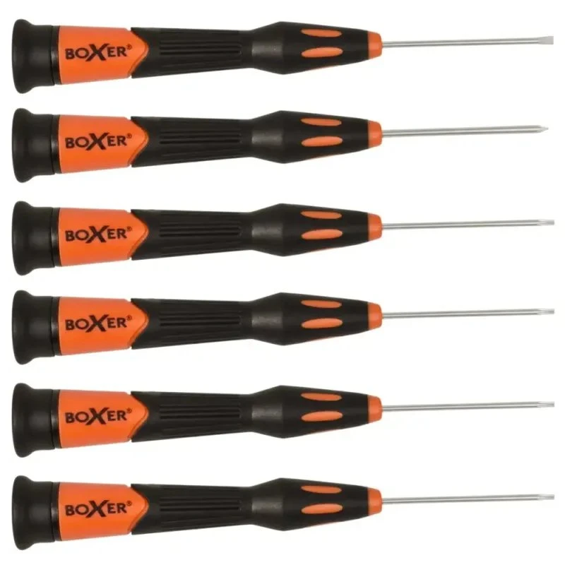 Boxer Præcisions skruetrækkersæt TX 6 dele, sort/orange