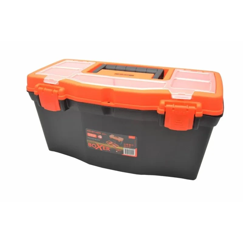 Boxer Værktøjskasse 17" 41x23x20,5 cm – sort/orange/transparent
