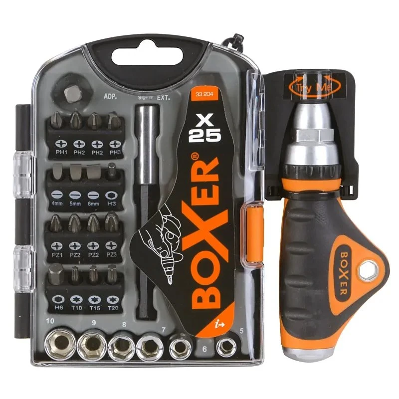 Boxer toppe- og bitssæt 25 dele (1/4" toppe + 16 bits)