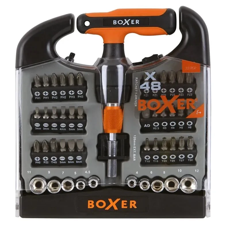 Boxer Toppe- og bitssæt 48 dele – CR-V bits & 1/4'' toppe