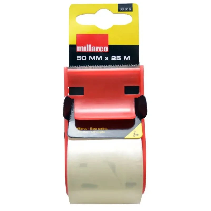Millarco Tape med dispenser 50 mm x 25 m, transparent