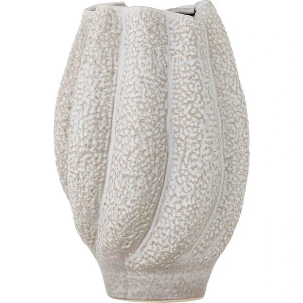 Bloomingville Cove Vase - hvid stentøj (28 cm)