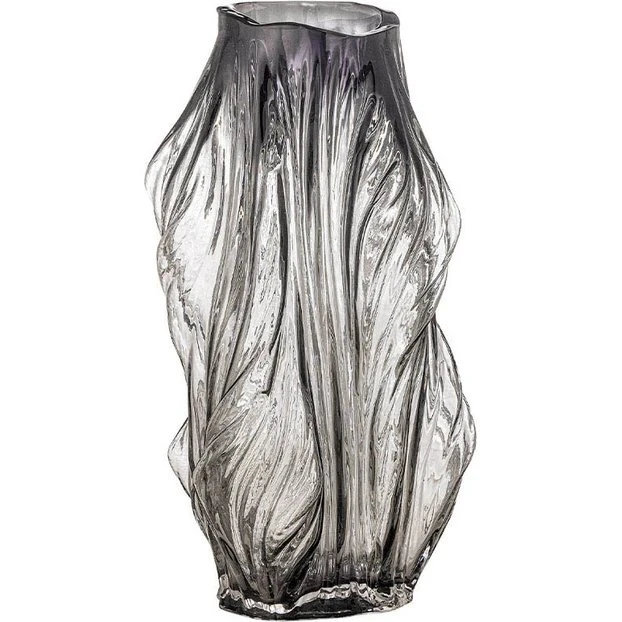 Bloomingville Tulla vase, grå glas H32 cm