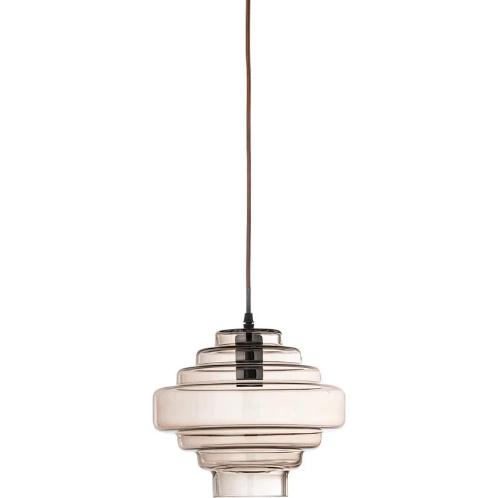 Bloomingville Ilua hængelampe, brun glas (D27xH23)