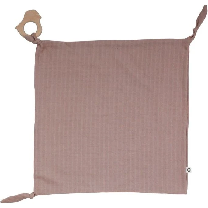 Müsli By Green Cotton sutteklud med fuglebidering 35x35 cm – Rose Wood