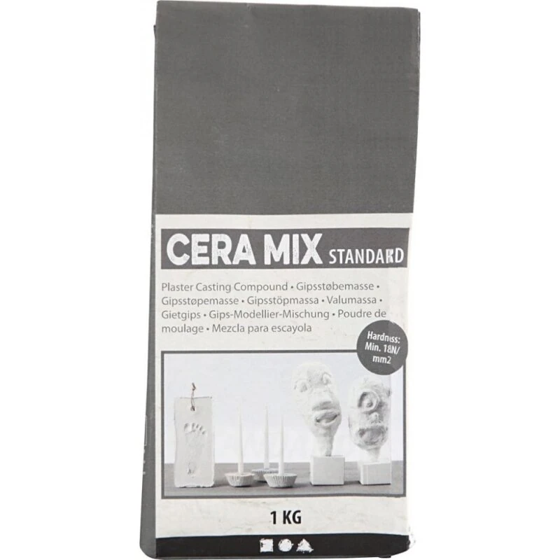 Cera-Mix Standard gips støbemasse 1 kg, lysegrå