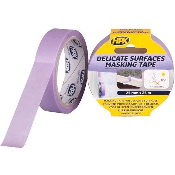 HPX masking tape til sarte overflader lilla 25 mm x 25 m