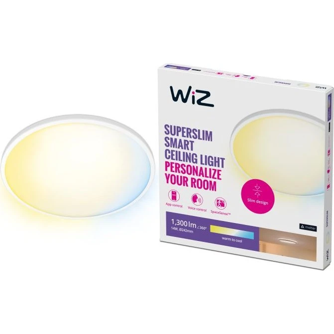 WiZ SuperSlim Ceiling 14W Ø24 Tunable White Hvid