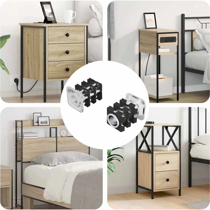 vidaXL Gevindet tubeindsats 2 stk Sort/Sølv 15,8x15,8x22,5 mm