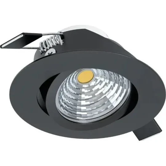 EGLO SALICETO indbygningsspot LED 6W 2700K sort Ø88