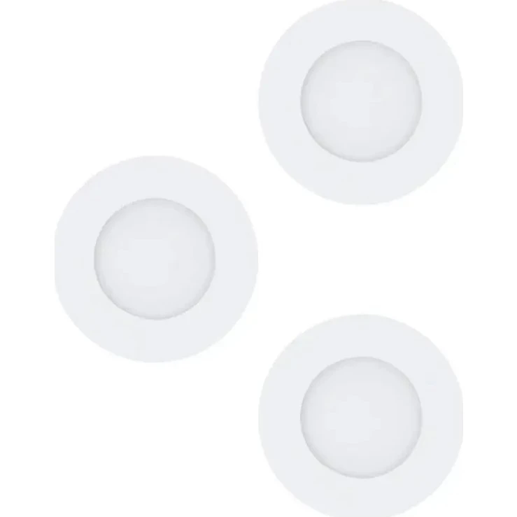EGLO FUEVA 1 indbygningsspot Ø85 mm 3-pak, hvid, IP44