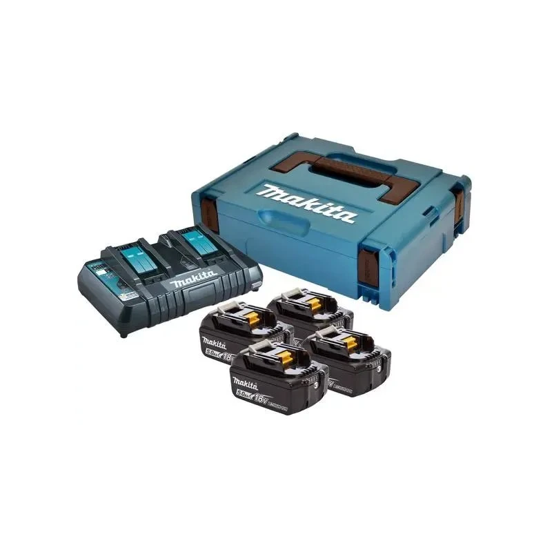 Makita Batteripakke 4x BL1850B 18V 5,0Ah + DC18RD