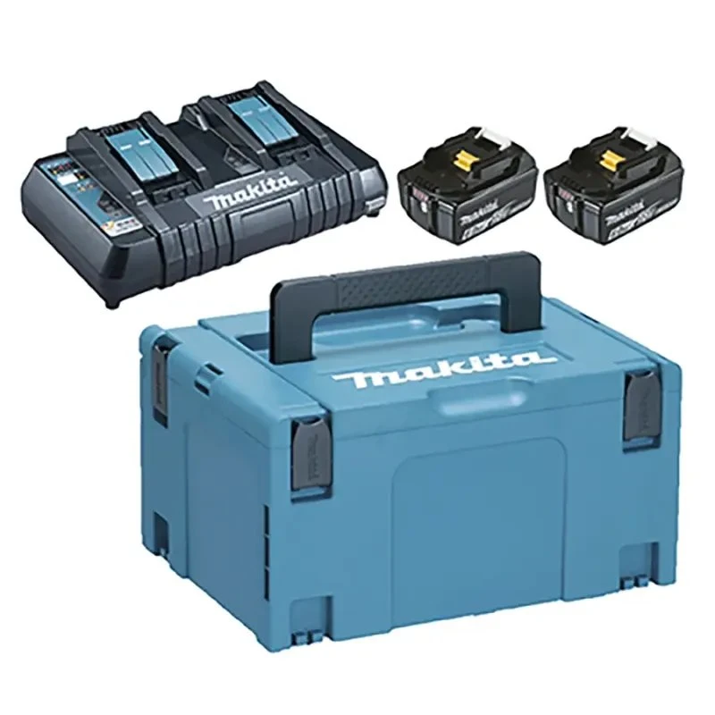 Makita 198077-8 Batteripakke 2×18V 6,0Ah + lynlader (MAKPAC)