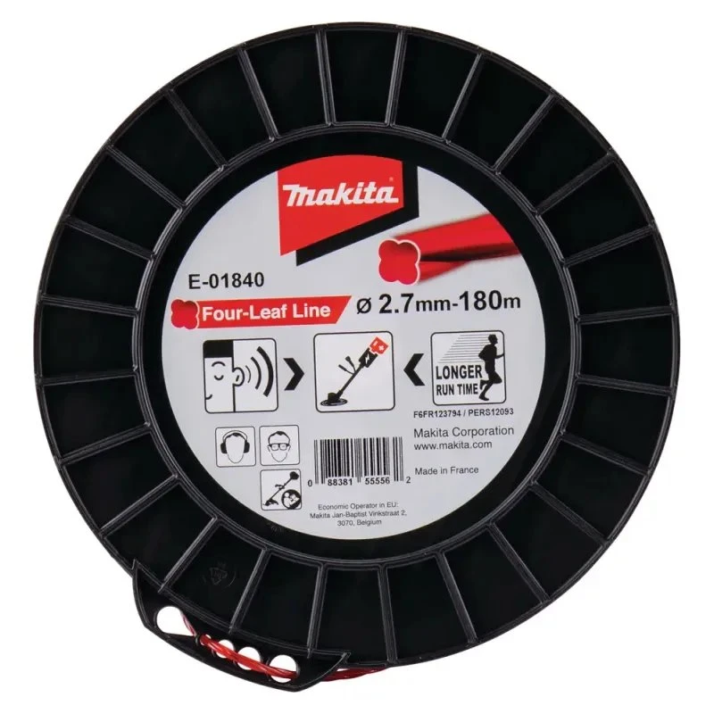 Makita firebladet nylontråd 2,7 mm x 180 m – E-01840