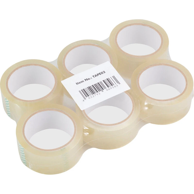 Logilink Pakketape 48 mm x 66 m Klar – 6 stk