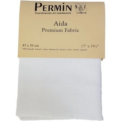Permin Aida 5,4 - Hvid 43x50 cm