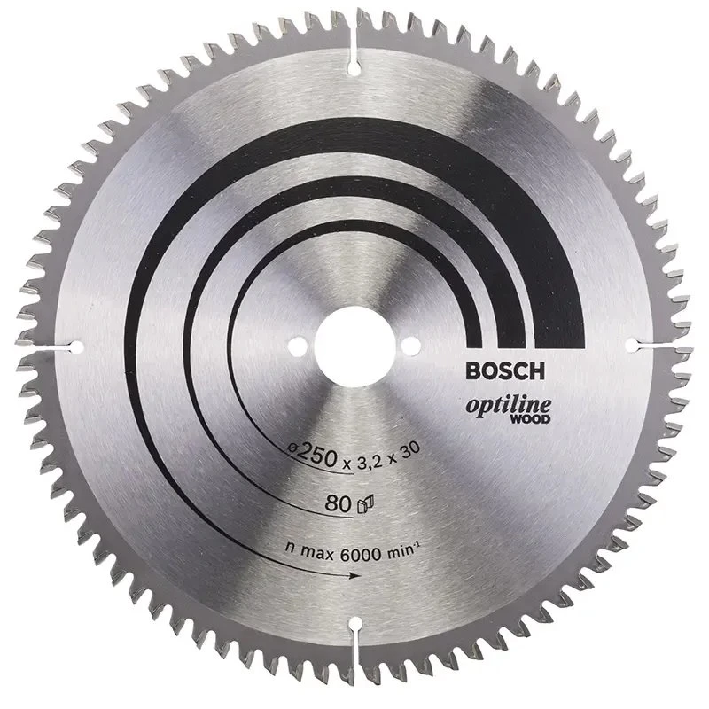 Bosch Optiline Wood rundsavsklinge 250x30x3,2 mm 80T