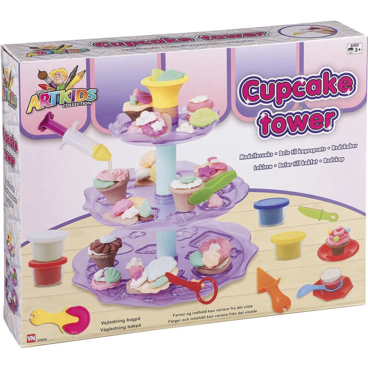 Artkids Modellervoks Cupcaketårn 4x50 g med tilbehør