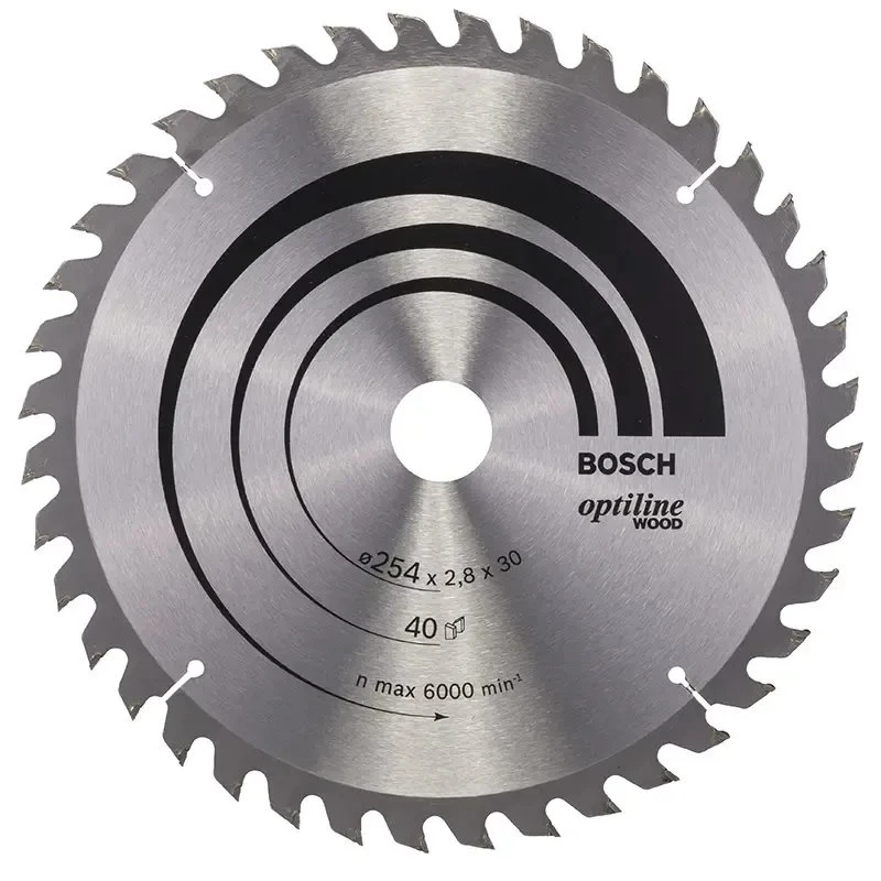 Bosch Optiline Wood rundsavsklinge 254 x 30 x 2,8 mm, 40T, 20°