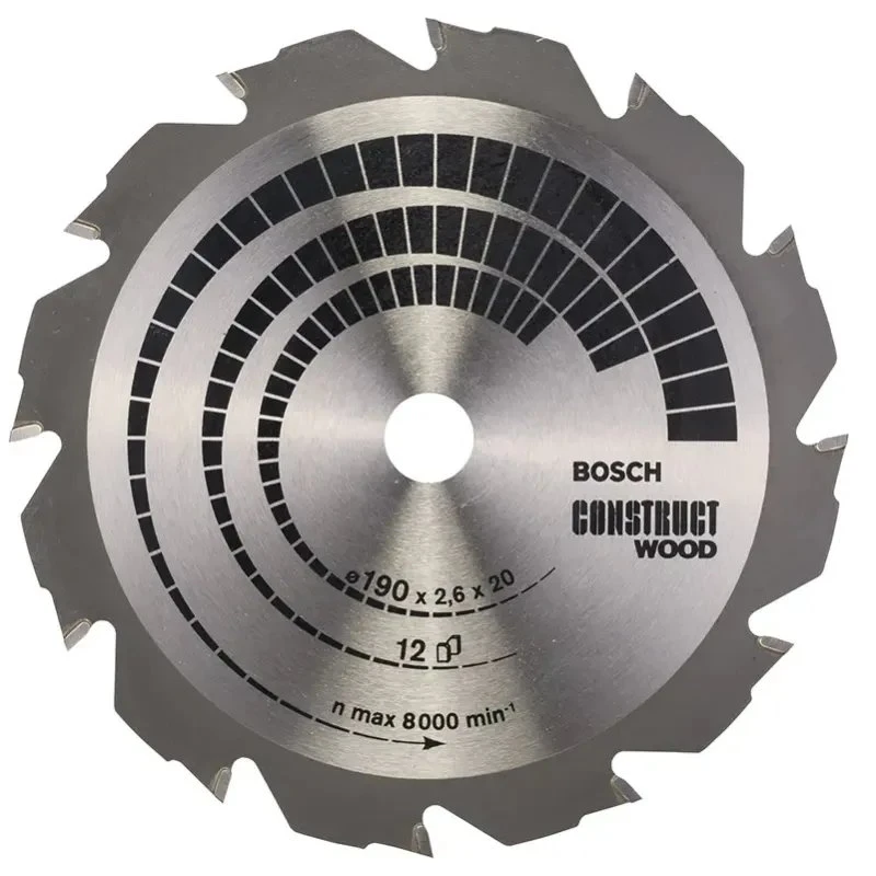 Bosch Rundsavsklinge Construct Wood Ø190x2,6x20/16mm 12T