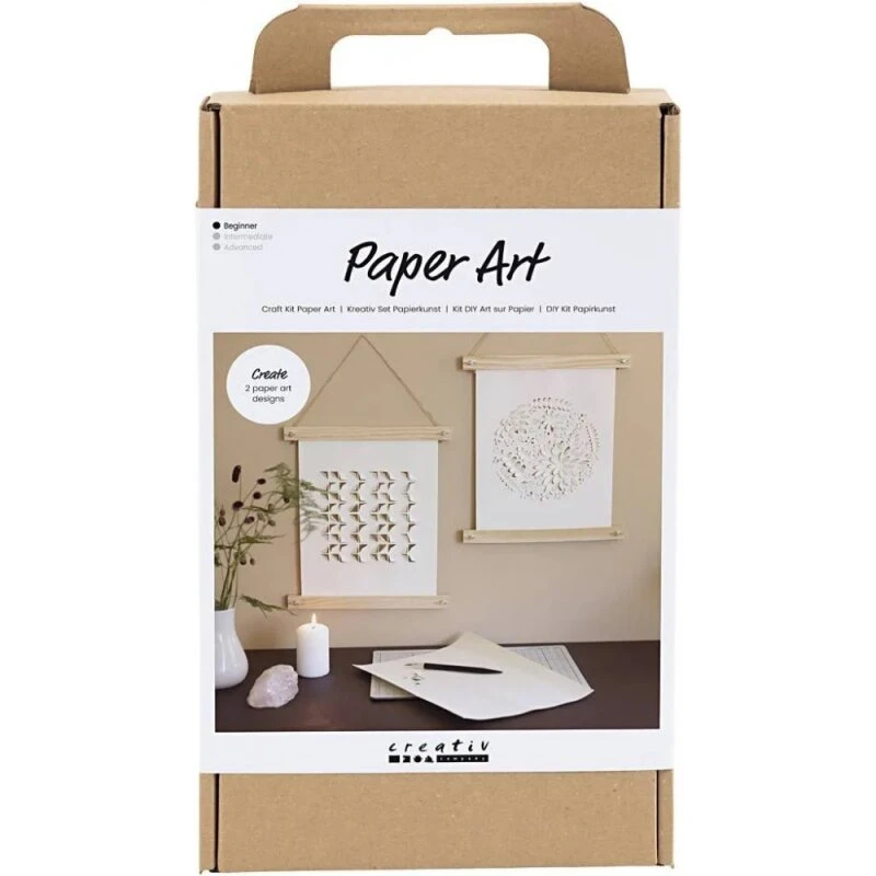 DIY Kit Papirkunst off-white med 3D-effekt og rammer