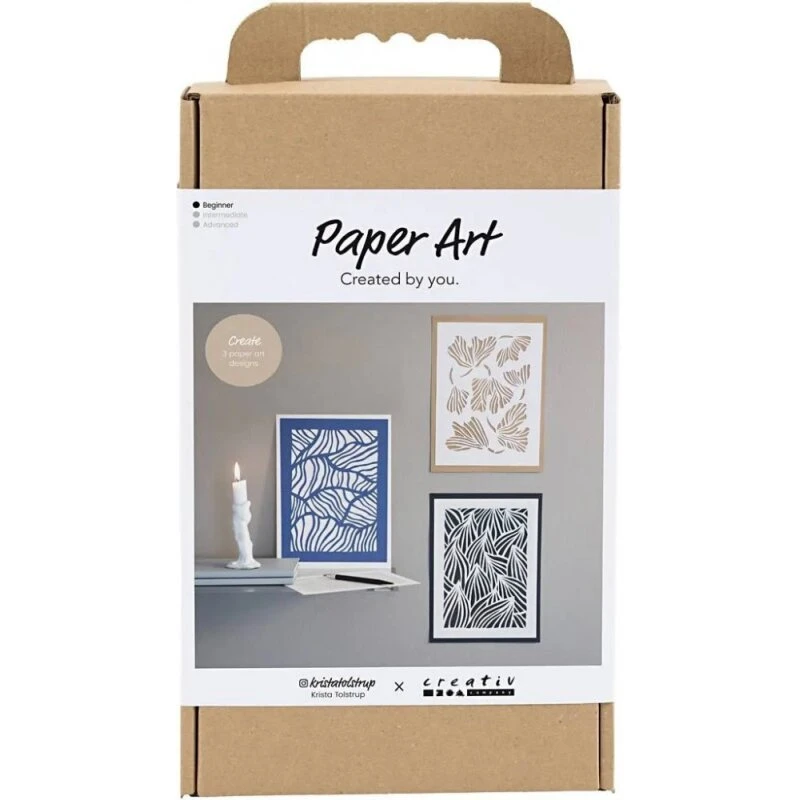 DIY Kit Papirkunst, off-white, 1 pk (3 papercuts)