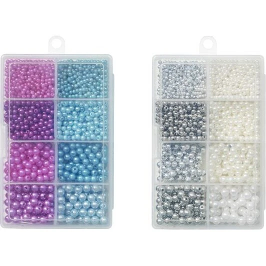 Kinetic Perlesæt Pearl/Silver 3–6 mm – 1045 stk