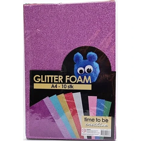Glitter Foam A4, 10 stk.