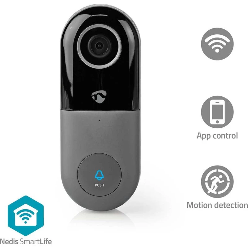 Nedis SmartLife Video Dørtelefon WIFICDP10GY – Full HD, IP54