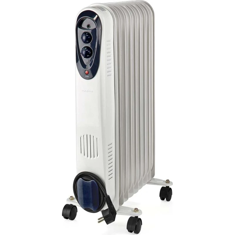 Nedis Olie Radiator HTOI30WT9 800/1200/2000W, 9 finner, Hvid