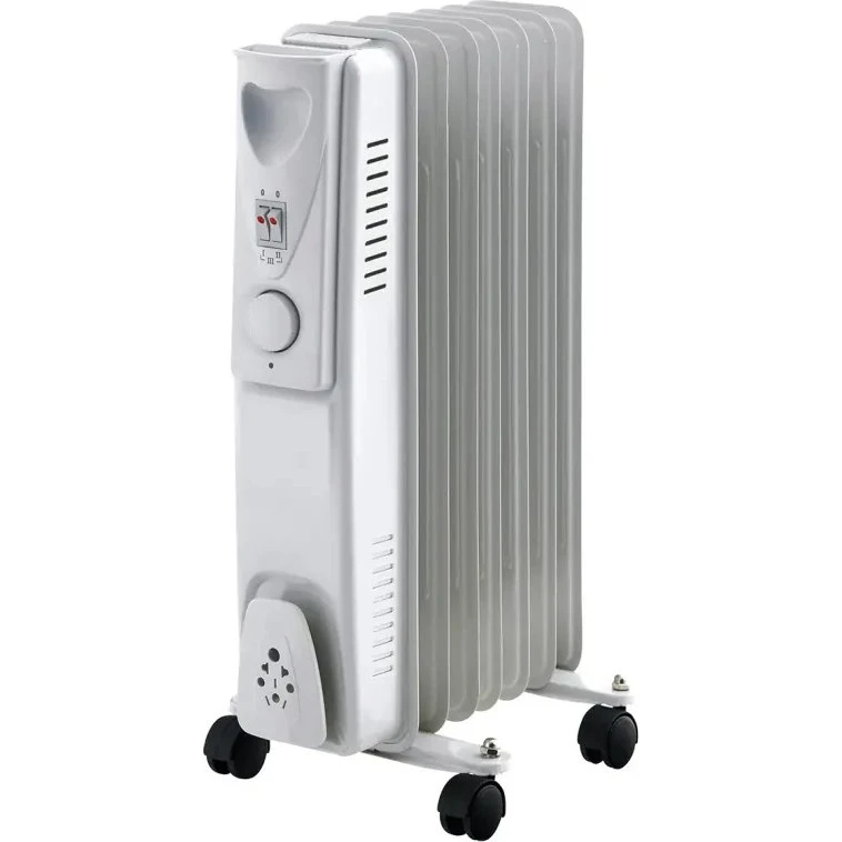 GRIPO olieradiator 1500W, 7 ribber, grå