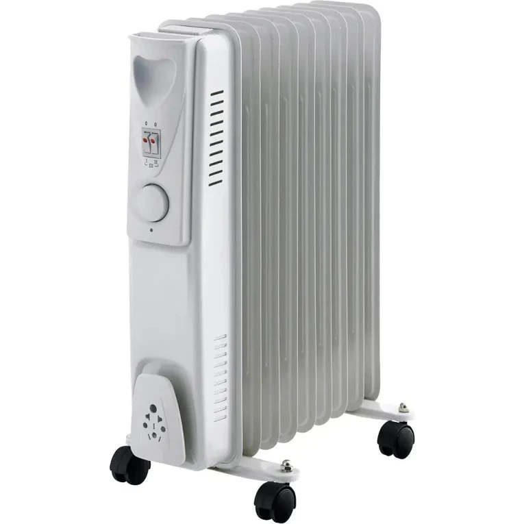 GRIPO olieradiator 2000W 9 ribber, grå