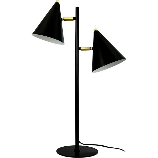 Dyberg Larsen Rouen bordlampe, sort, 64 cm, 2 lyskilder