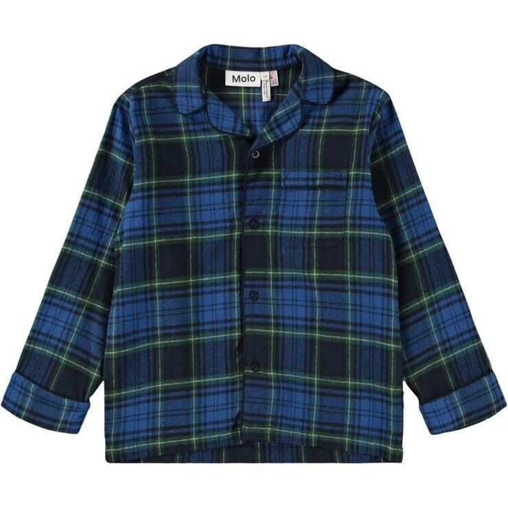Molo Lex Depths Check pyjamas, blåternet (økologisk bomuld)