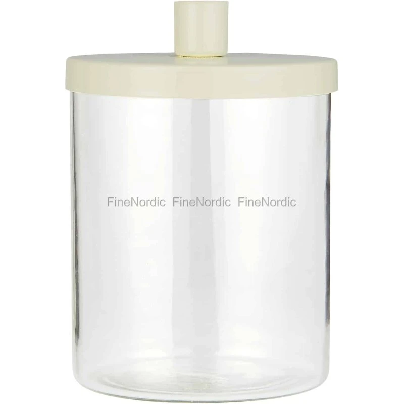 Ib Laursen Glas med metallåg til bedelys, hvid H16,5 Ø11