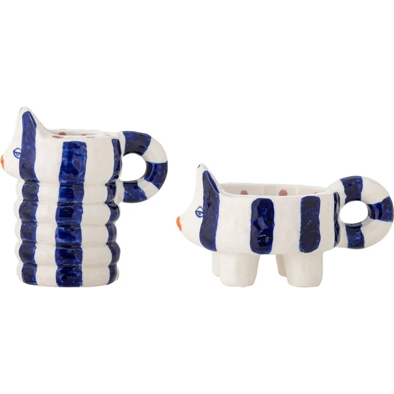 Bloomingville Caty Lysestage 2-pak, Blå Stentøj