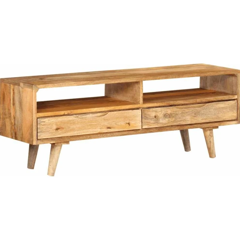 vidaXL TV-bord 110x30x41 cm massivt mangotræ, mørkegrå