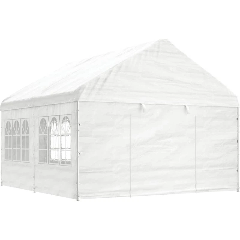 vidaXL pavillon med tag 4,46x4,08x3,22 m hvid