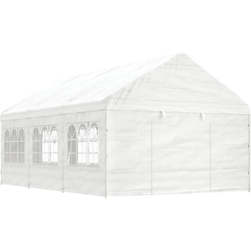 vidaXL Pavillon med tag 6,69×4,08×3,22 m, hvid
