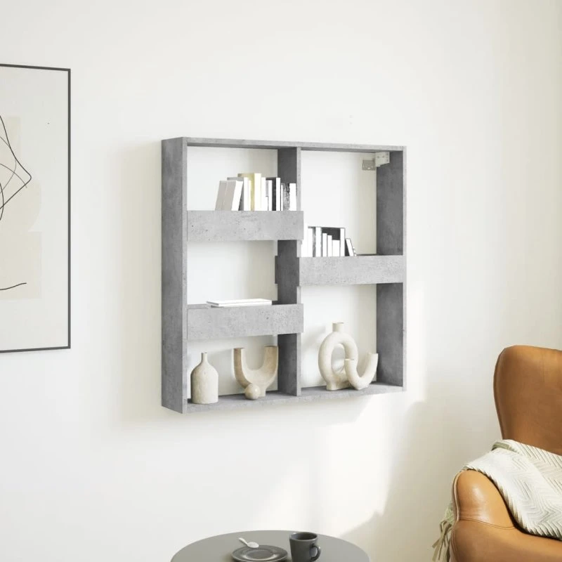 vidaXL vægskab 80x15x80 cm konstrueret træ betongrå