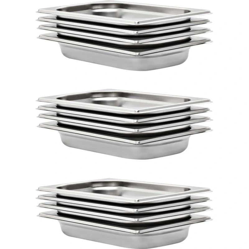 vidaXL Gastronorm beholder GN 1/4 40 mm 12 stk. rustfrit stål
