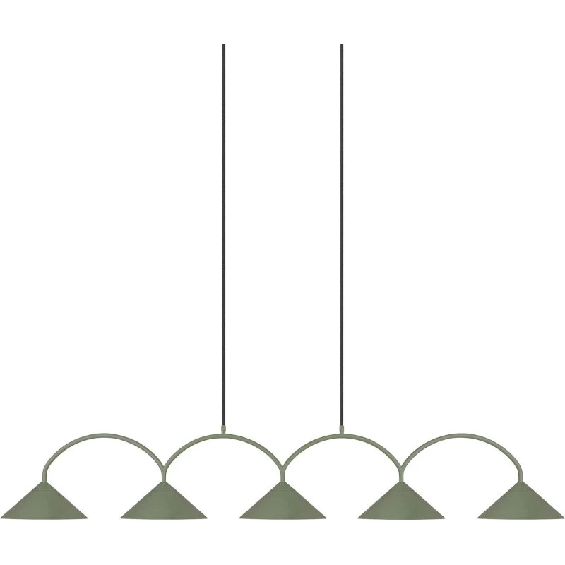 Globen Lighting Curve 5 pendel, grøn
