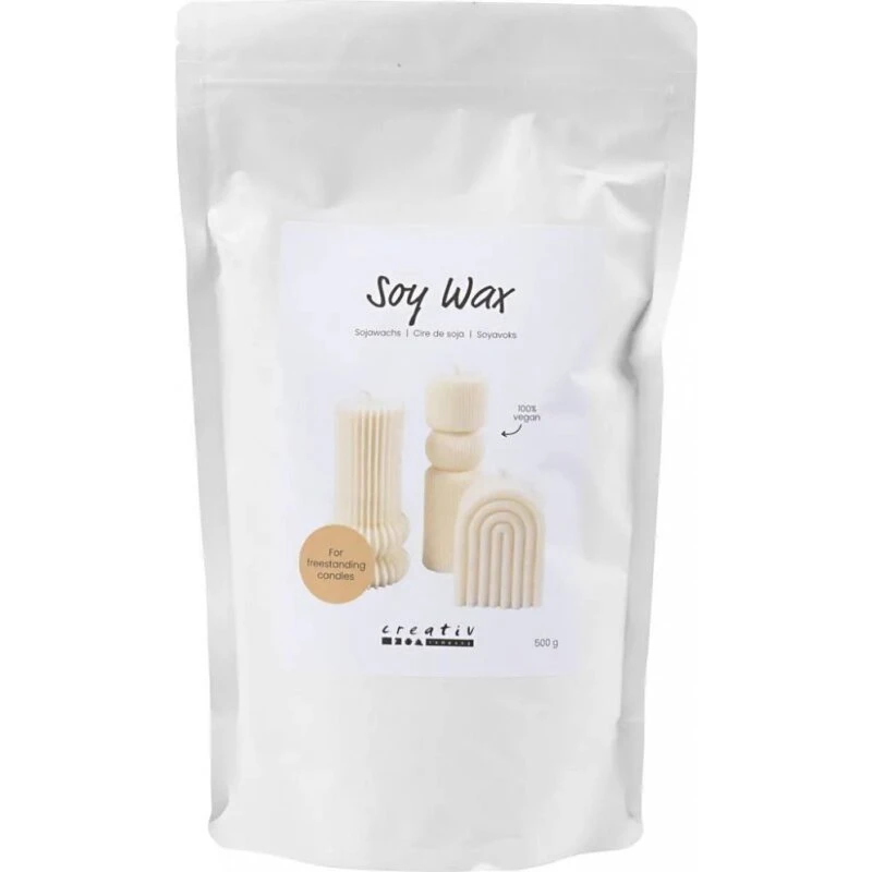 Sojavoks til fritstående lys 500 g – Creme