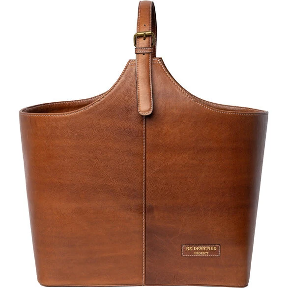 RE:DESIGNED Project 72 læderkurv Walnut 34x29x20 cm