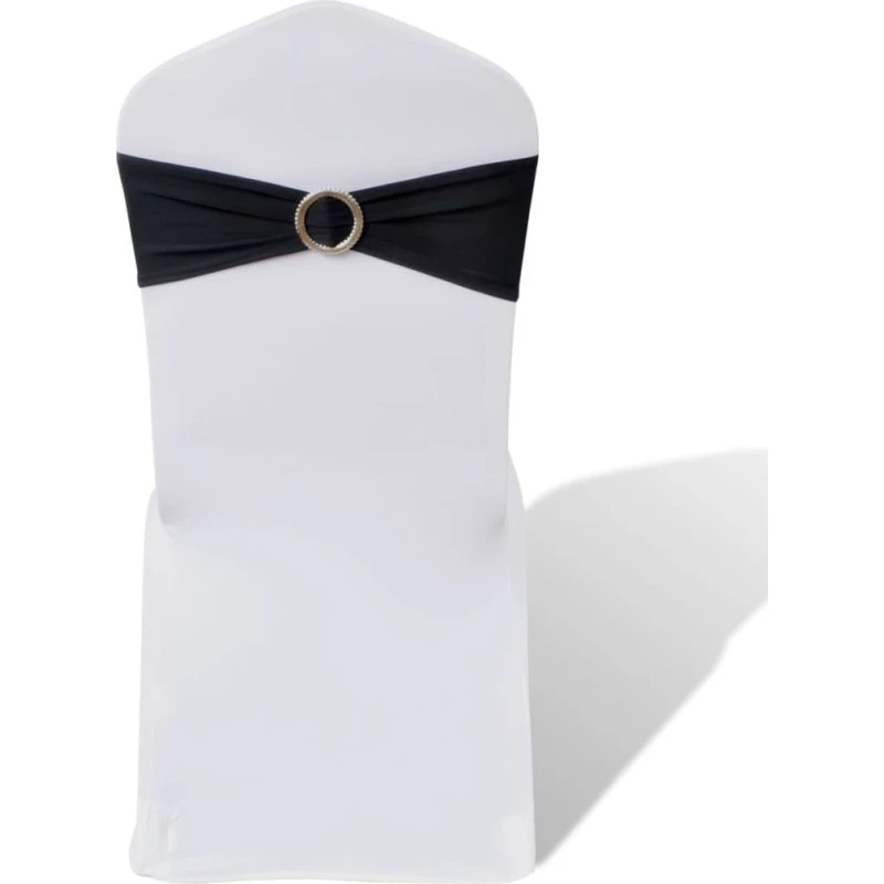 25 stk. sorte elastiske stolebånd med diamantspænde