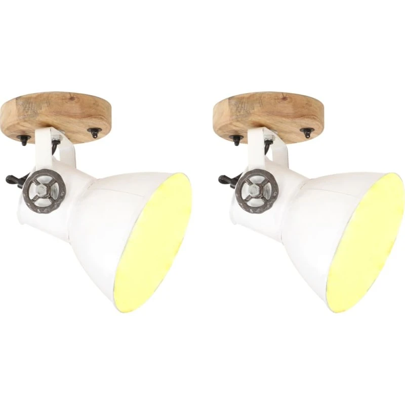 vidaXL industrielle væg-/loftlamper 2 stk. 20x25 cm E27 hvid