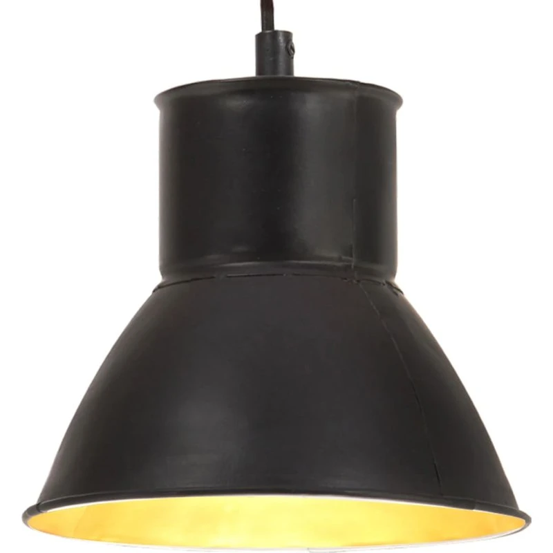 vidaXL hængelampe 17 cm rund E27 25W sort (120 cm)