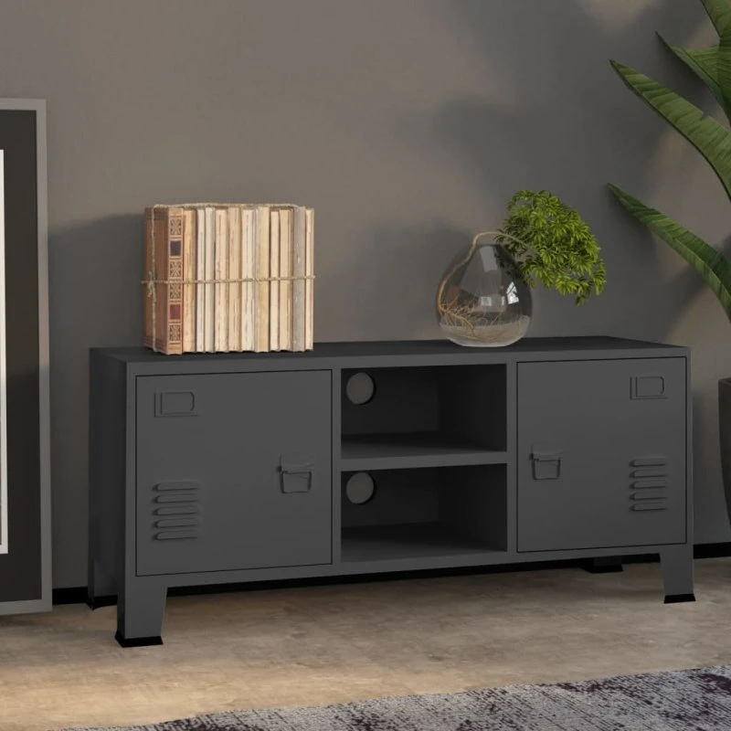 vidaXL industrielt tv-skab 105x35x42 cm - antracitgrå