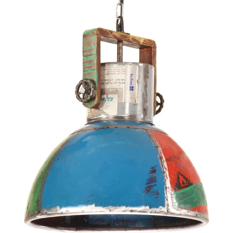 vidaXL industriel hængelampe rund 40 cm E27 25 W flerfarvet